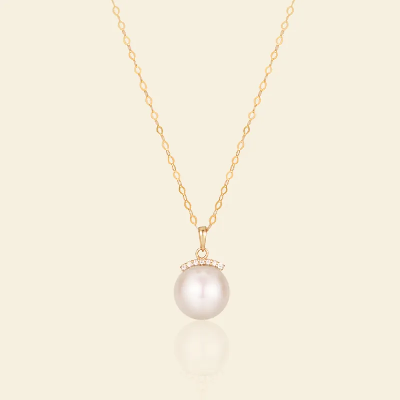 18K Gold AAAA Pearl Radiance Pendant Necklace sold by Jescojes