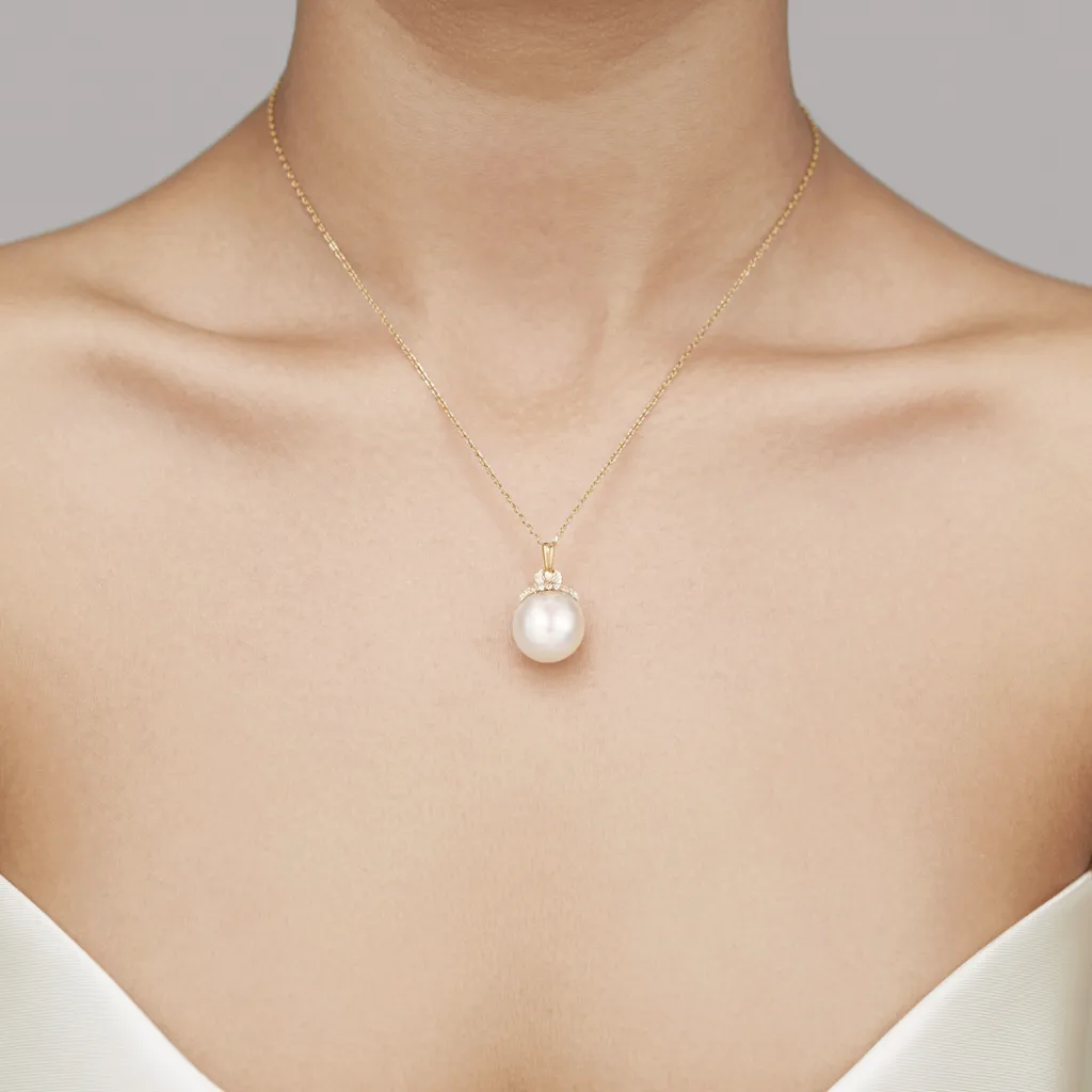 18K Gold AAAA Pearl Radiance Pendant Necklace sold by Jescojes product image thumbnail 2