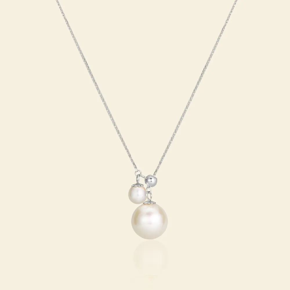 Charming AAAA Pearl Duo Pendant Necklace sold by Jescojes product image thumbnail 3