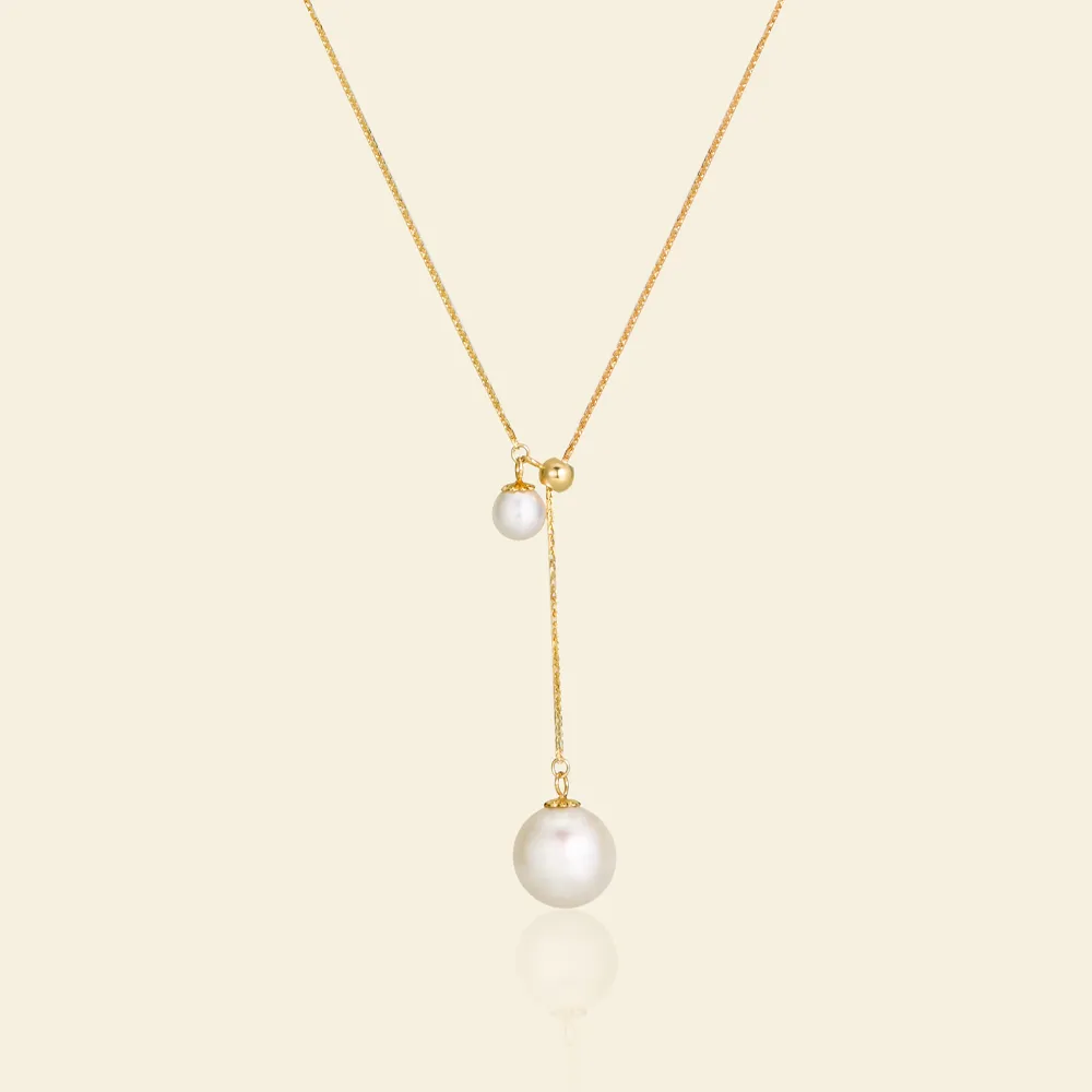 Charming AAAA Pearl Duo Pendant Necklace sold by Jescojes product image thumbnail 4