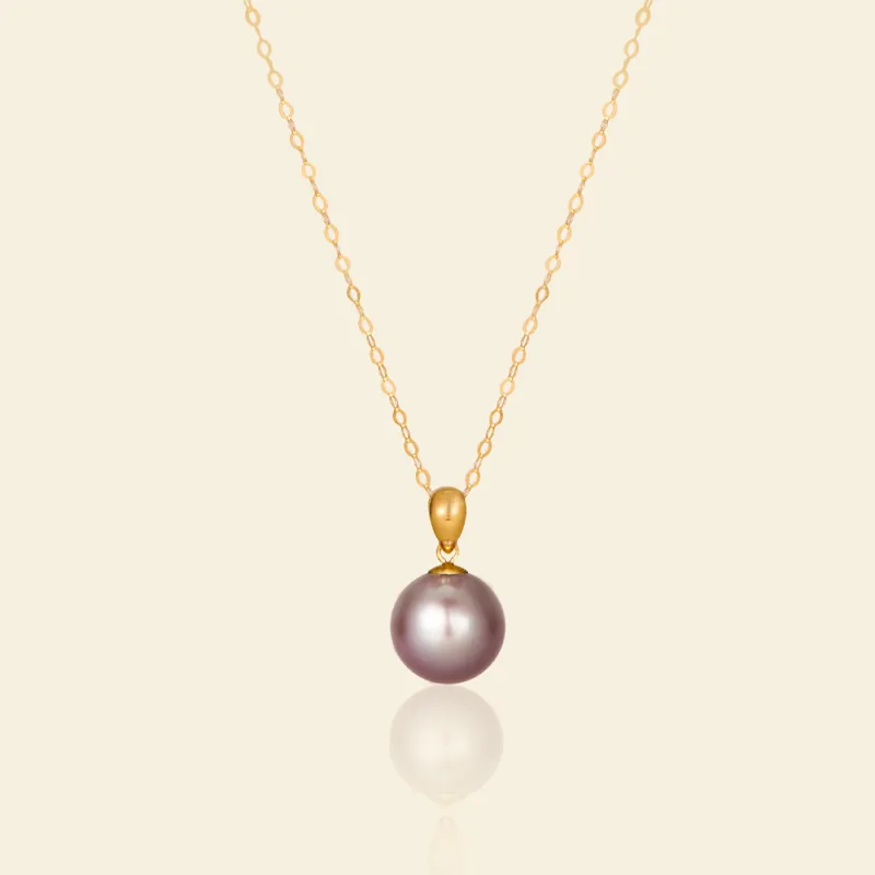 Lustrous AAAA Violet Pearl Pendant Necklace sold by Jescojes