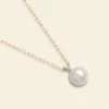 18K Gold AAAA Pearl Vogue Pendant Necklace sold by Jescojes
