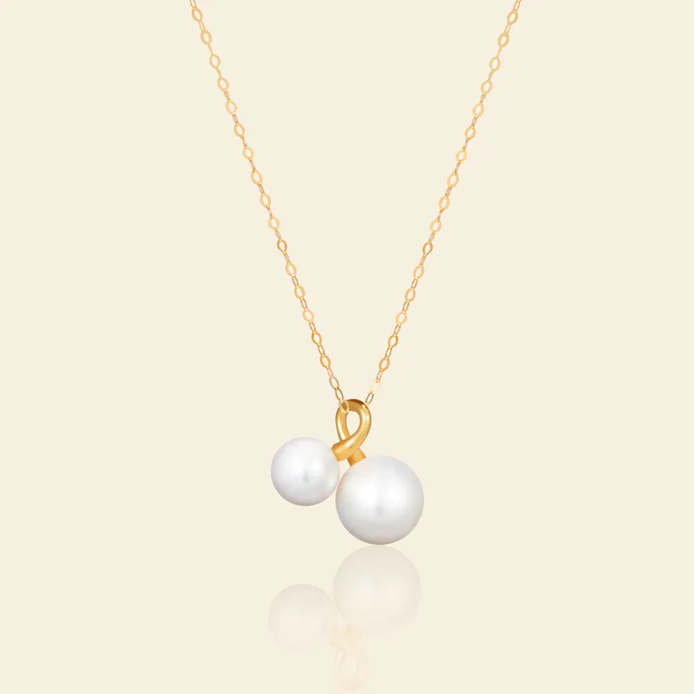 The Harmony | 18K Gold Pearl Pendant Necklace sold by Jescojes