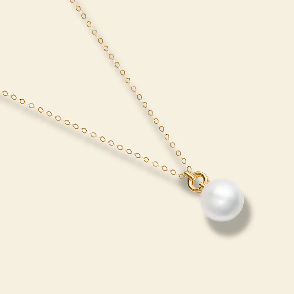 18K Gold Dream Circle Pearl Pendant Necklace sold by Jescojes product image thumbnail 2