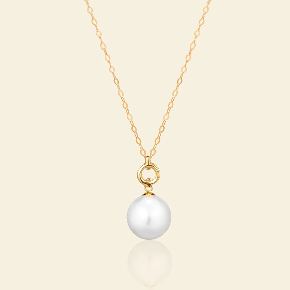 18K Gold Dream Circle Pearl Pendant Necklace sold by Jescojes