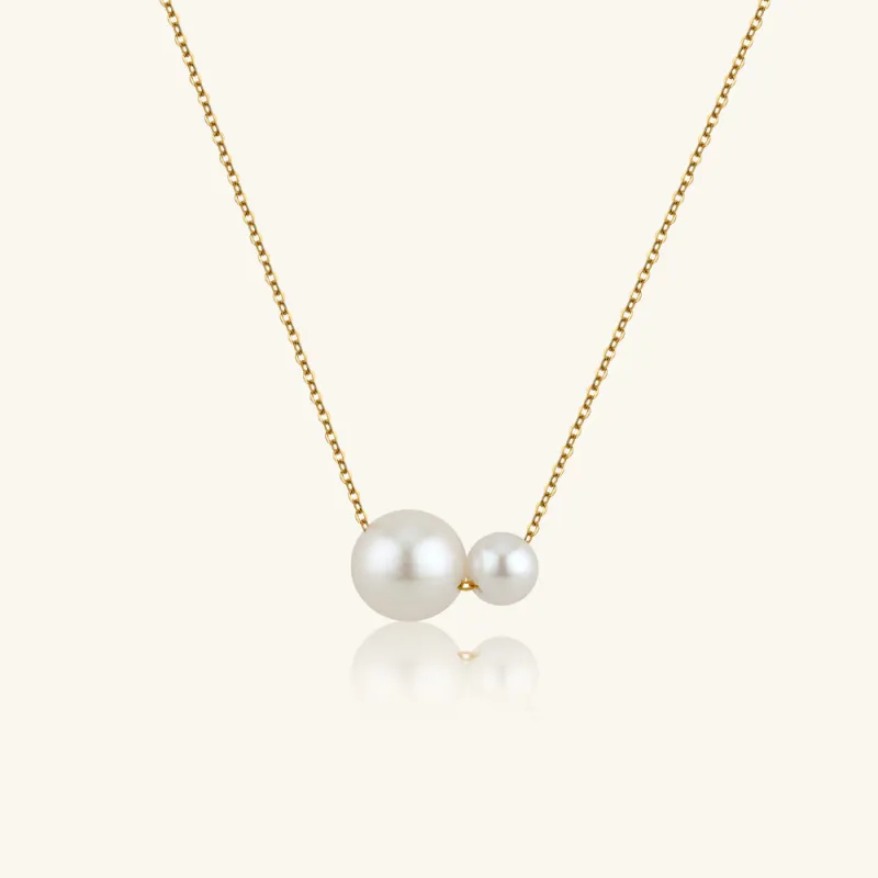 Charismatic AAAA Pearl Duo Pendant Necklace sold by Jescojes