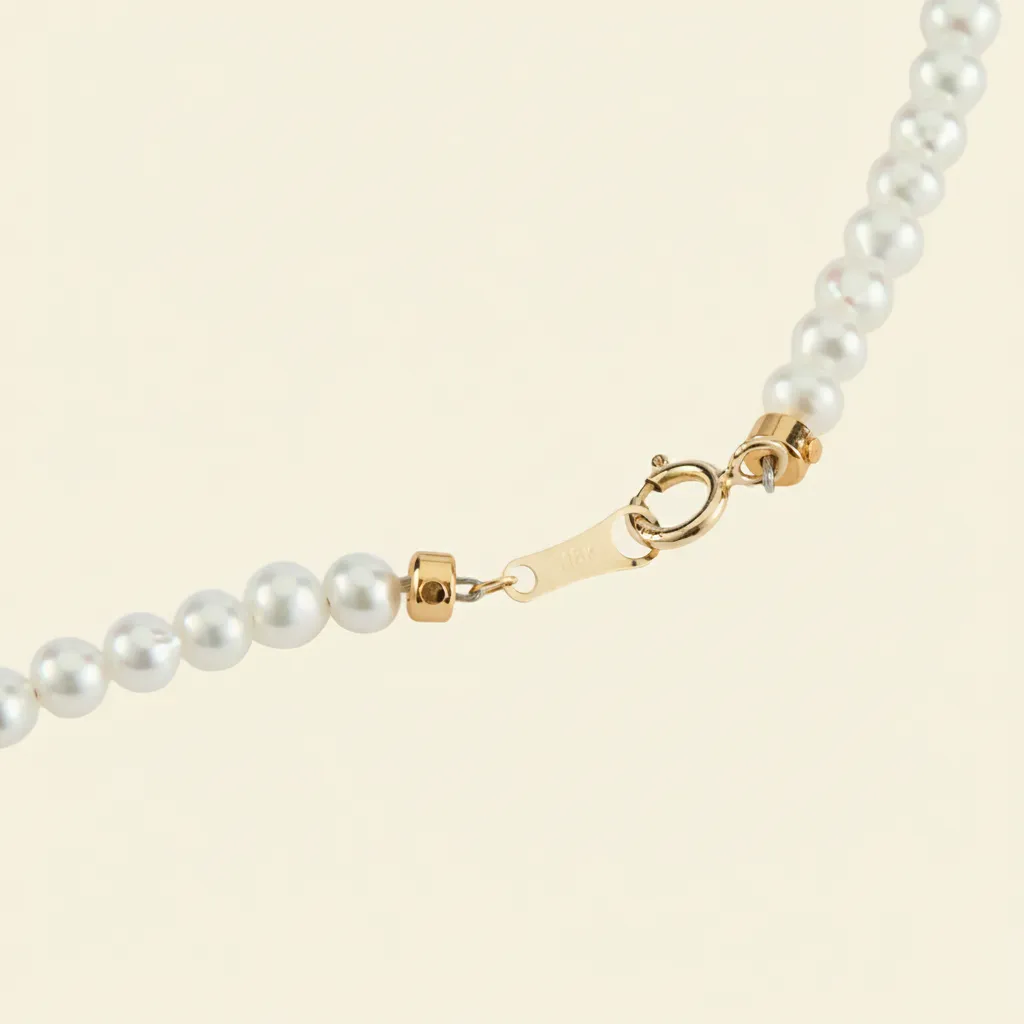 Petite White Freshwater Pearl Strand Necklace 4-5mm sold by Jescojes product image thumbnail 5