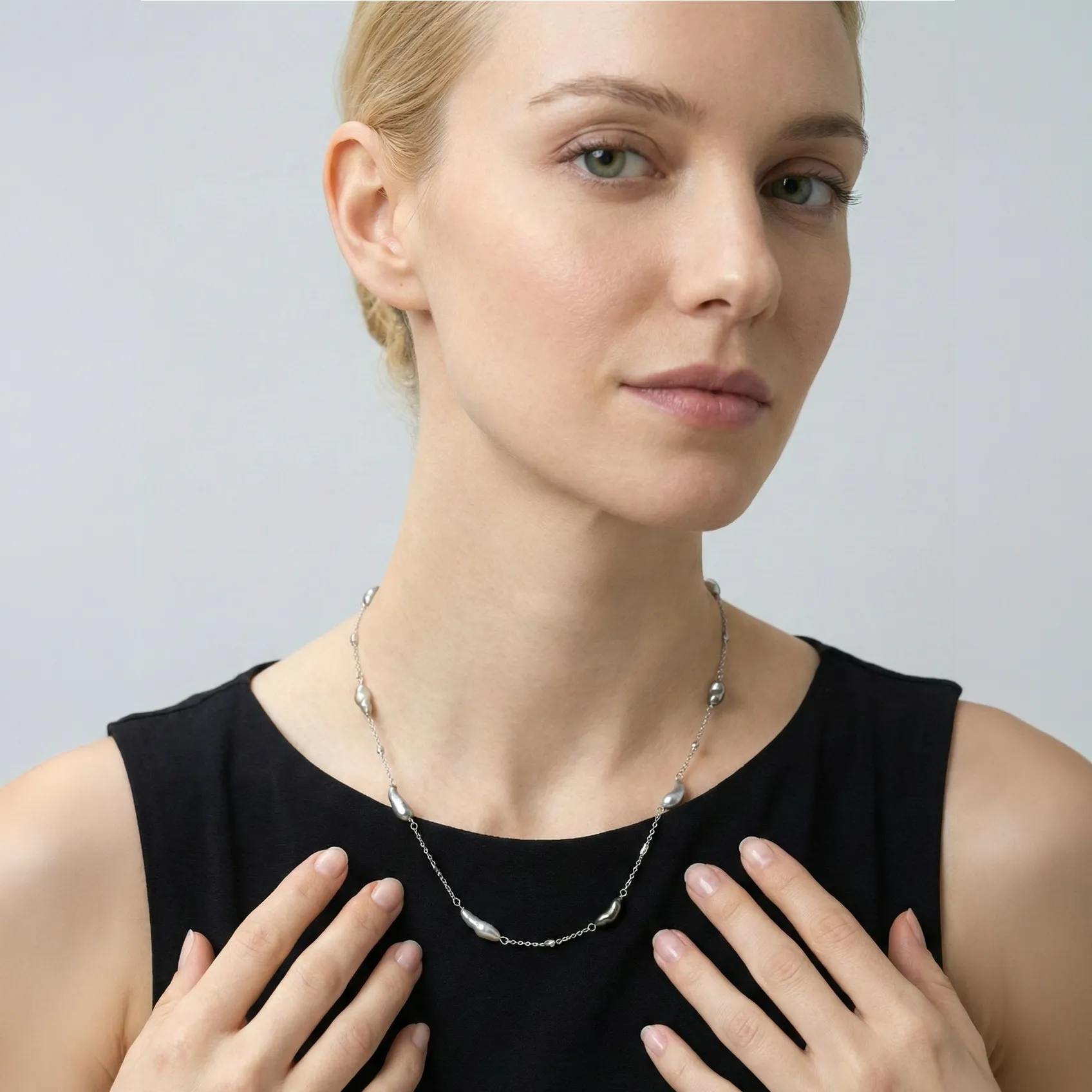 Organic Luxury Tahitian Keshi Pearl Necklace sold by Jescojes product image thumbnail 3