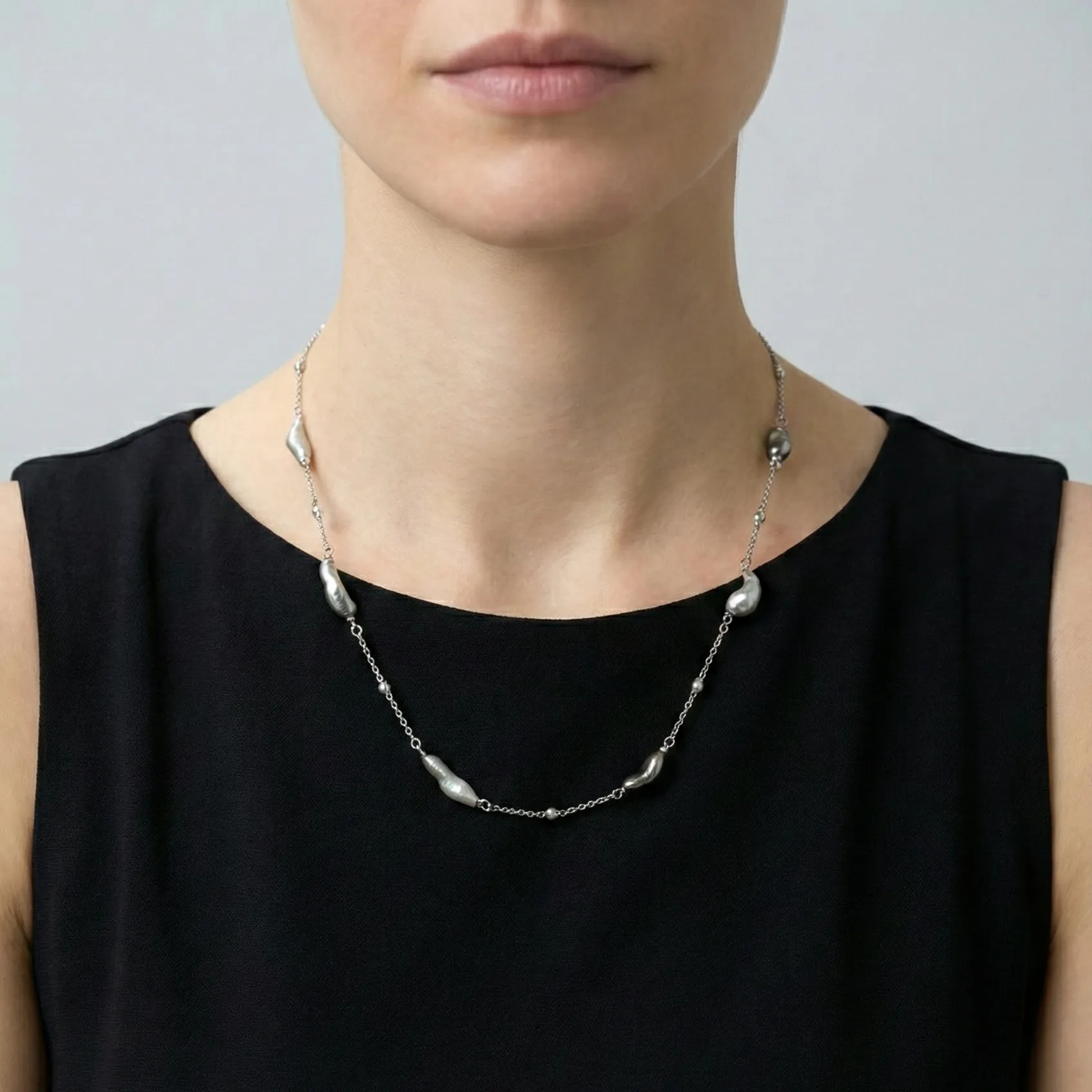 Organic Luxury Tahitian Keshi Pearl Necklace sold by Jescojes product image thumbnail 2