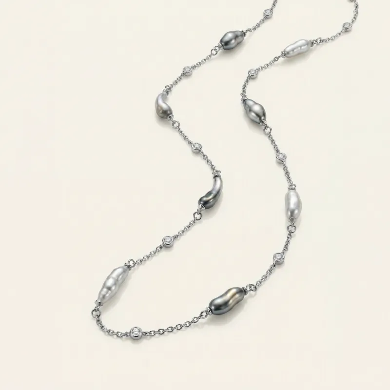 Organic Luxury Tahitian Keshi Pearl Necklace sold by Jescojes