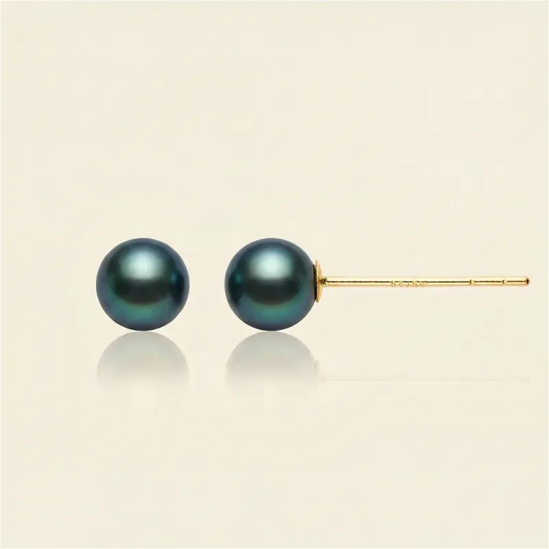 Charismatic 18K Gold Tahitian Pearl Stud Earrings made by Jescojes