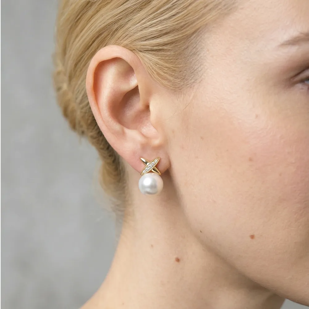 The Crossroads | Pearl Stud Earrings sold by Jescojes product image thumbnail 2