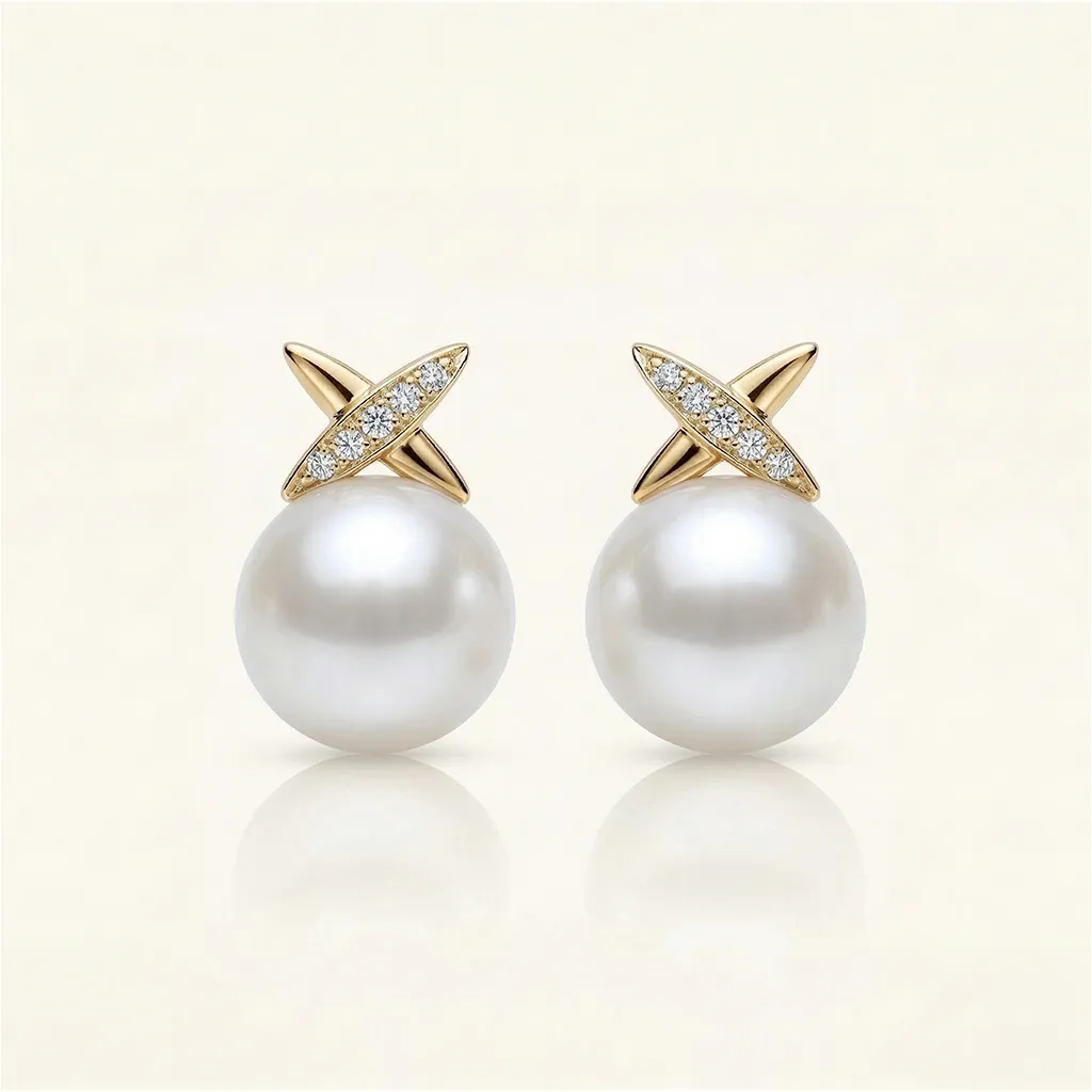 The Crossroads | Pearl Stud Earrings sold by Jescojes