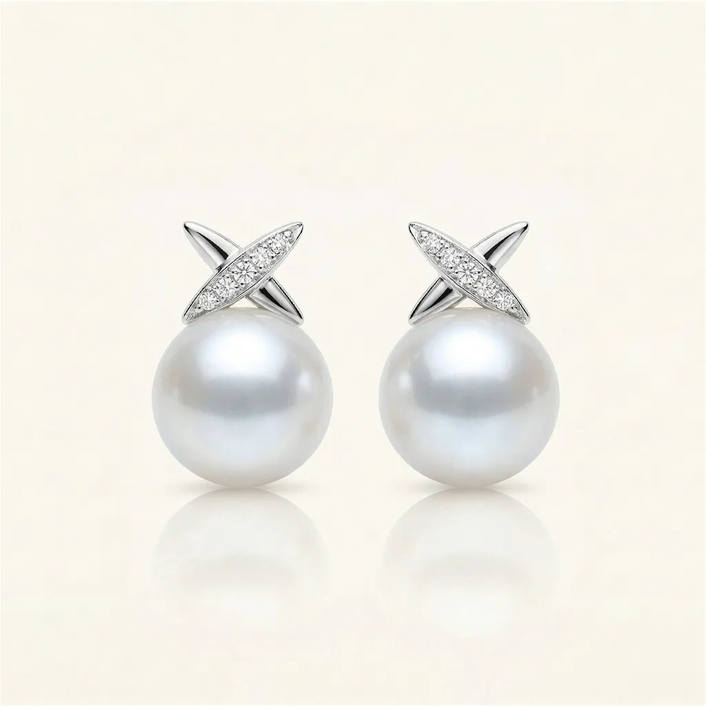 The Crossroads | Pearl Stud Earrings sold by Jescojes product image thumbnail 5