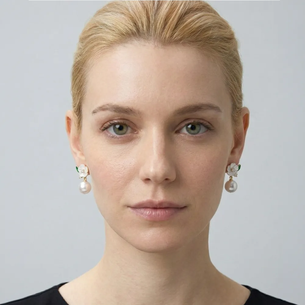 The Gardenia | Pearl Drop Earrings sold by Jescojes product image thumbnail 4