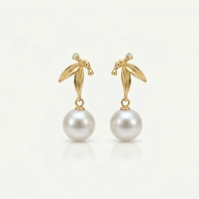 The Dewdrop Leaf | Pearl Drop Earrings made by Crockett & Jones