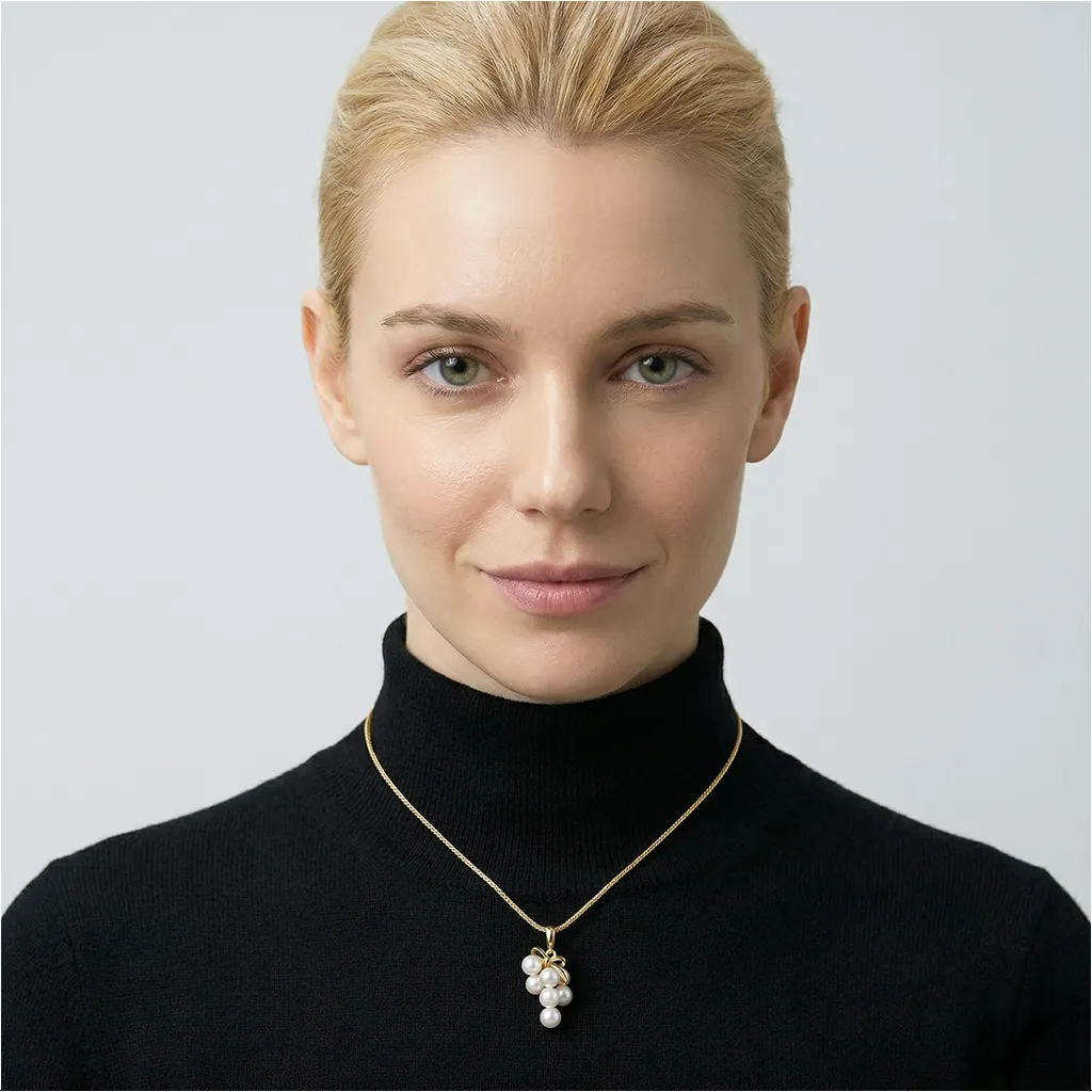 The Cascade | Convertible Pearl Pendant Necklace sold by Jescojes product image thumbnail 3