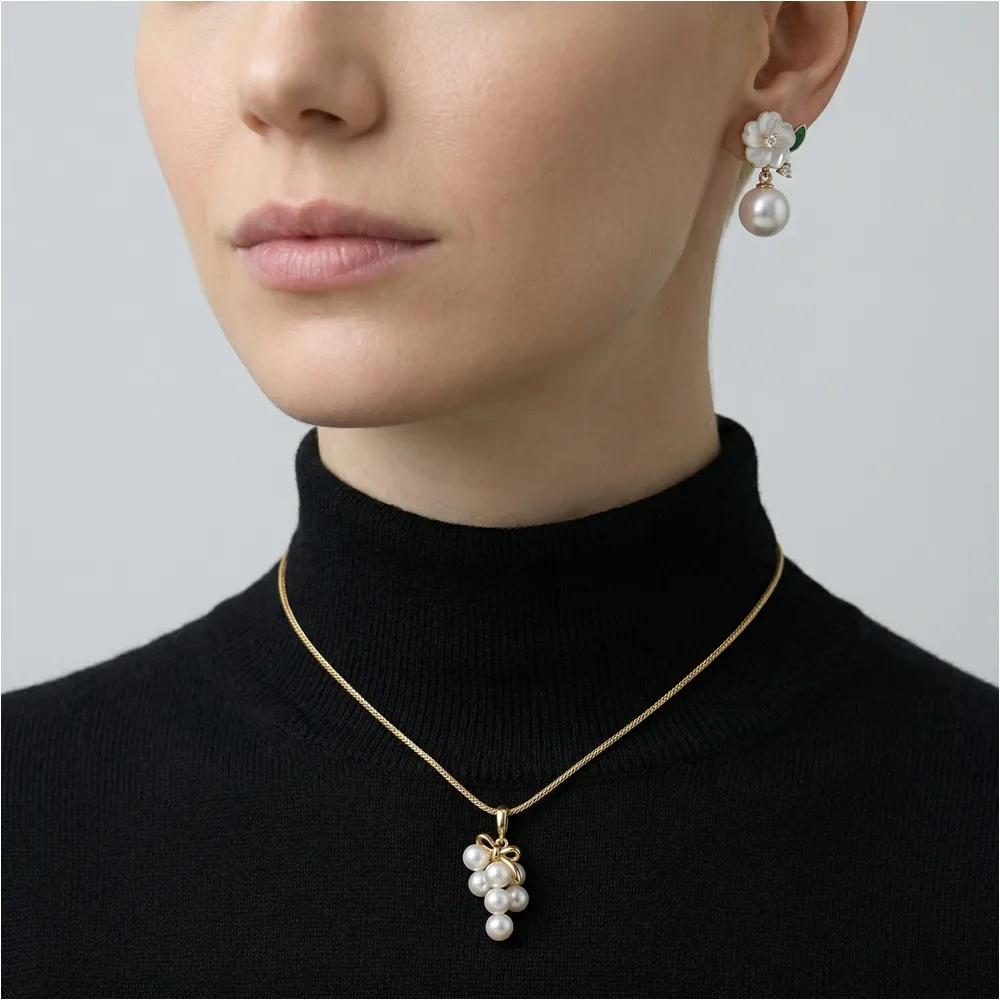 The Cascade | Convertible Pearl Pendant Necklace sold by Jescojes product image thumbnail 2