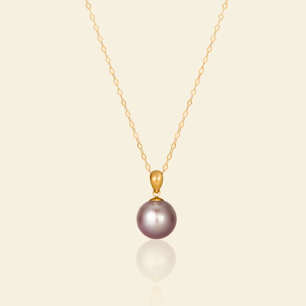 Lustrous Lavender Pearl Pendant Necklace sold by Jescojes