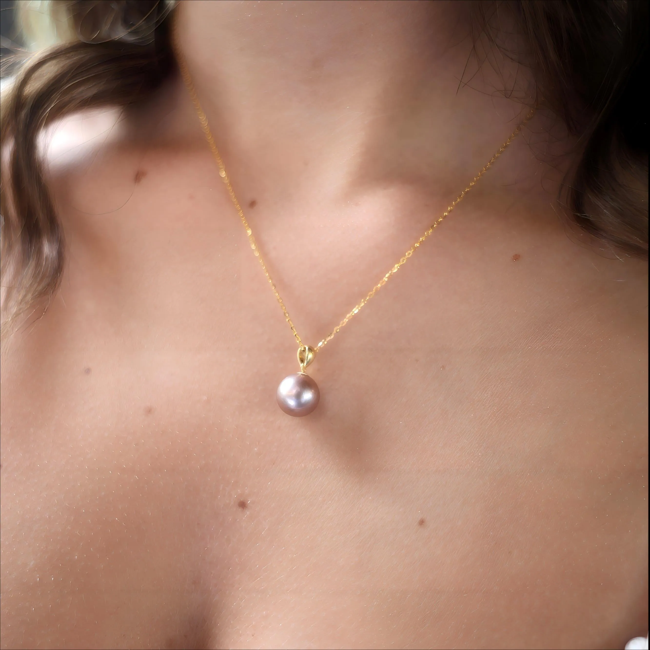 Lustrous Lavender Pearl Pendant Necklace sold by Jescojes product image thumbnail 3