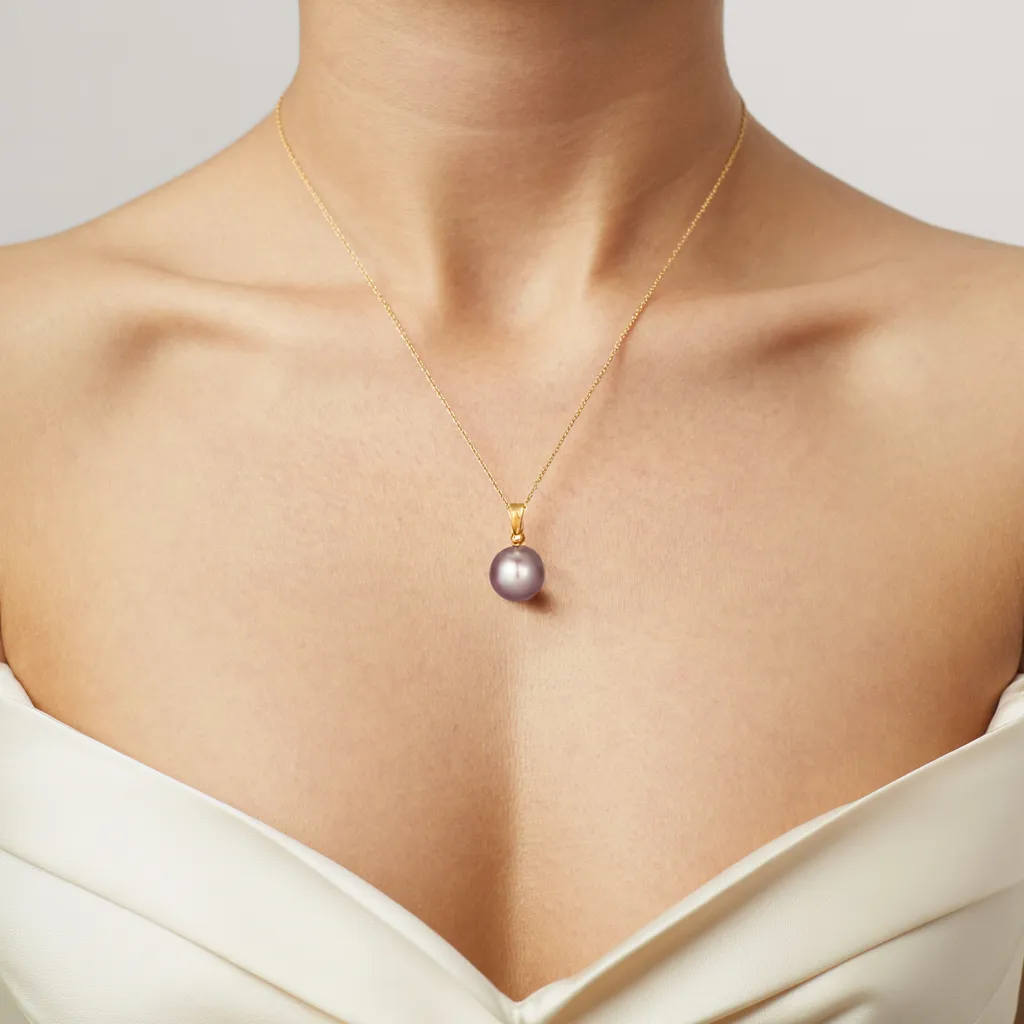 Lustrous Lavender Pearl Pendant Necklace sold by Jescojes product image thumbnail 2