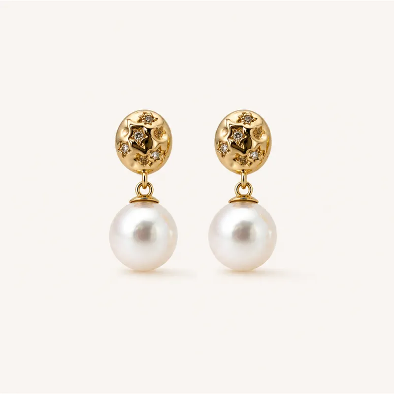 The Étoile | Aurora Pearl Earrings made by Crockett & Jones