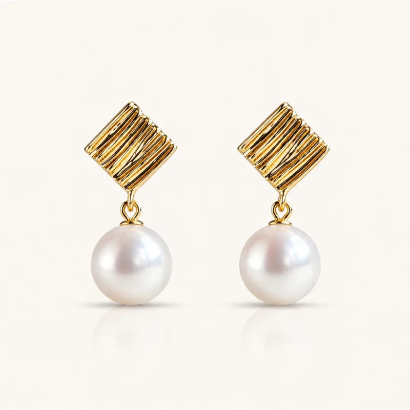 The Carré | Aurora Pearl Earrings made by Crockett & Jones