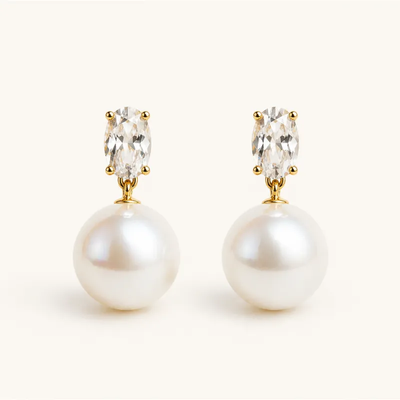 The Ovale | Aurora Pearl Earrings made by Crockett & Jones