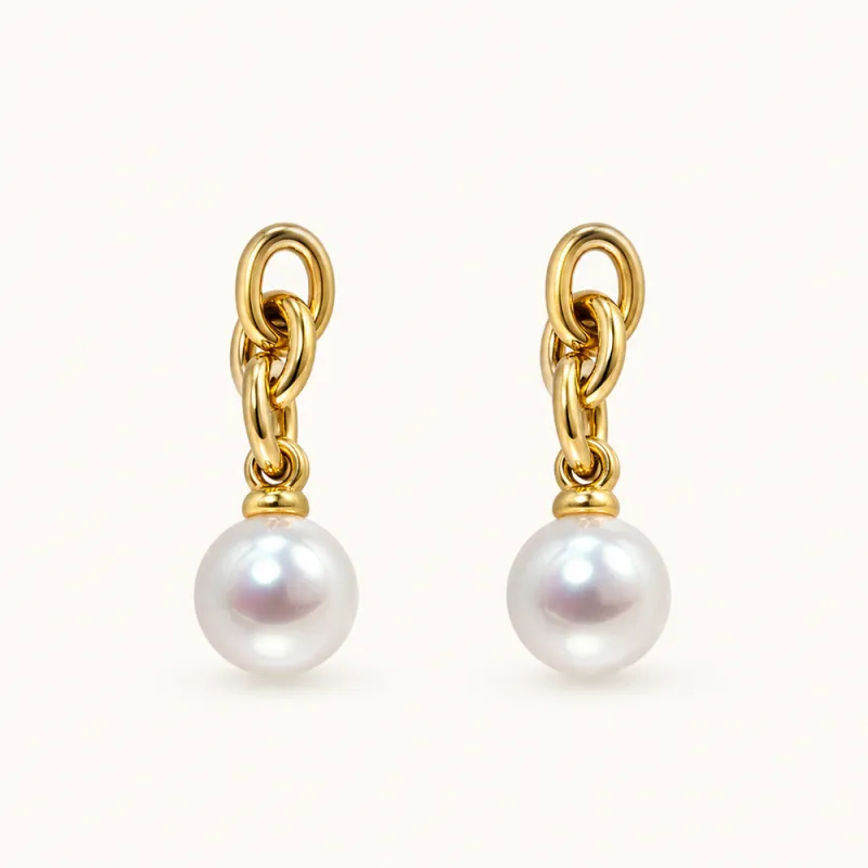 The Chainette | Aurora Pearl Earrings made by Crockett & Jones