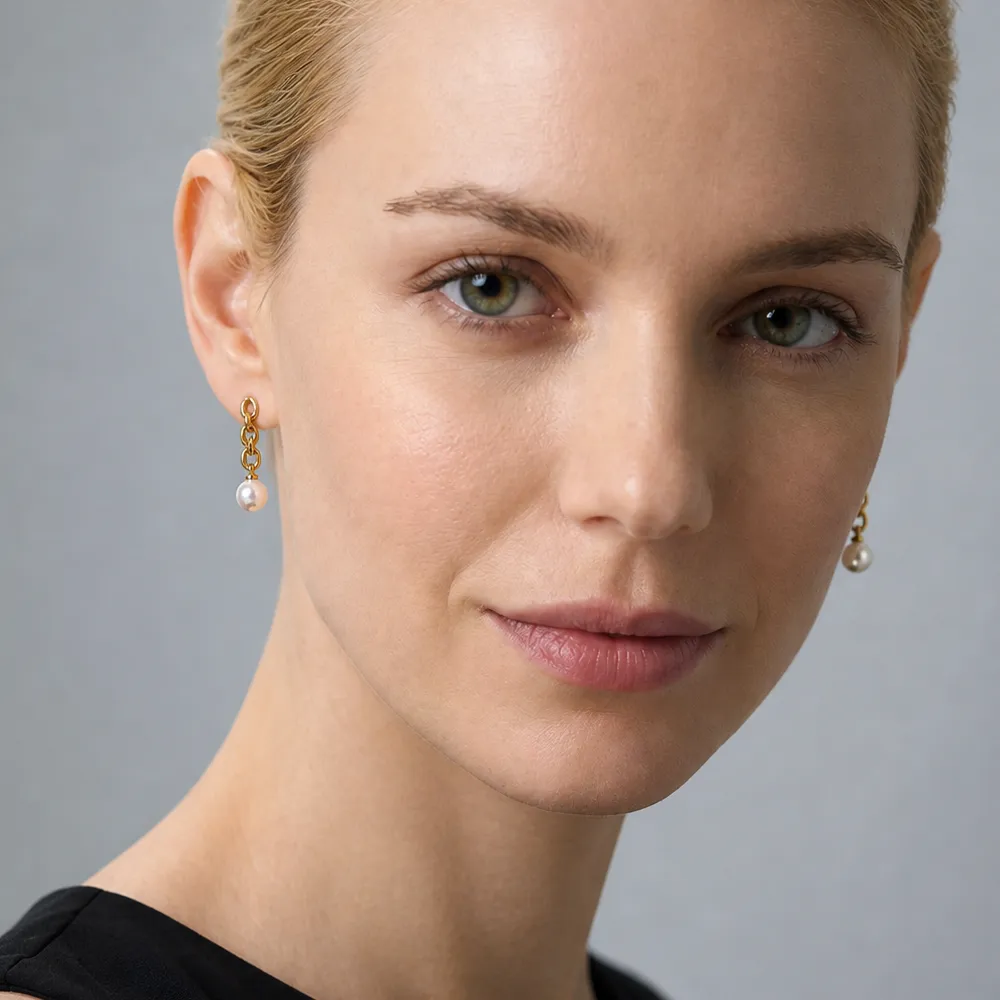The Chainette | Aurora Pearl Earrings sold by Jescojes product image thumbnail 4