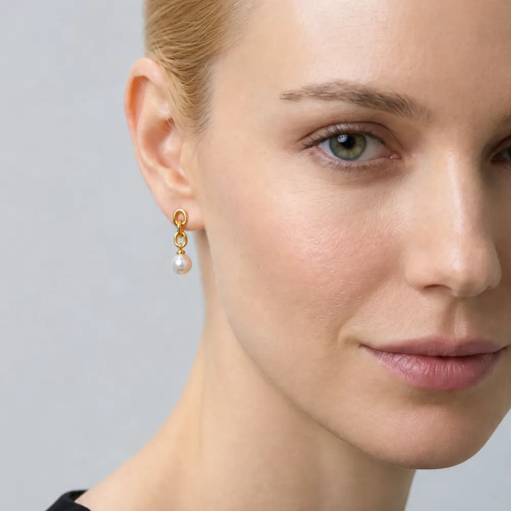 The Chainette | Aurora Pearl Earrings sold by Jescojes product image thumbnail 3