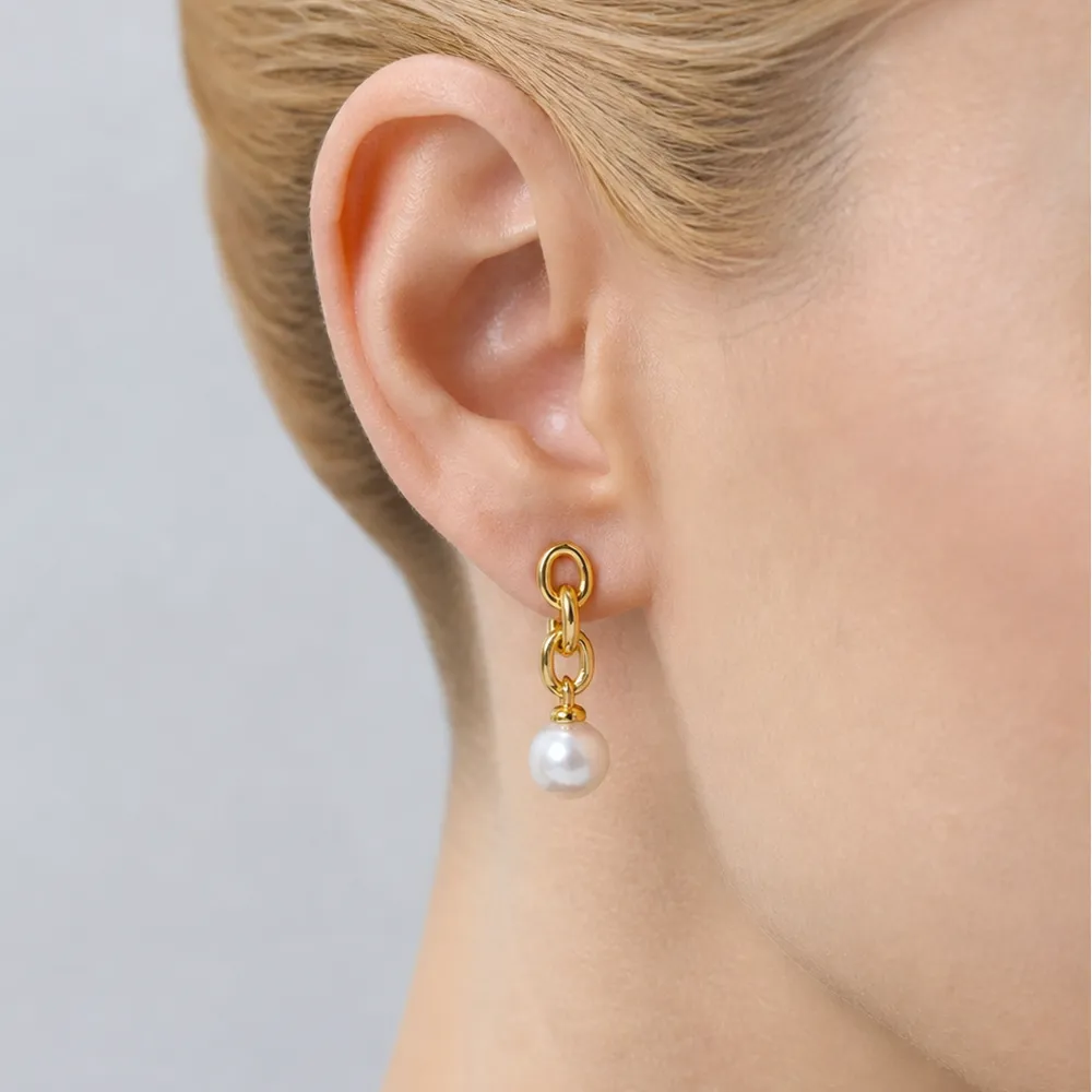 The Chainette | Aurora Pearl Earrings sold by Jescojes product image thumbnail 2