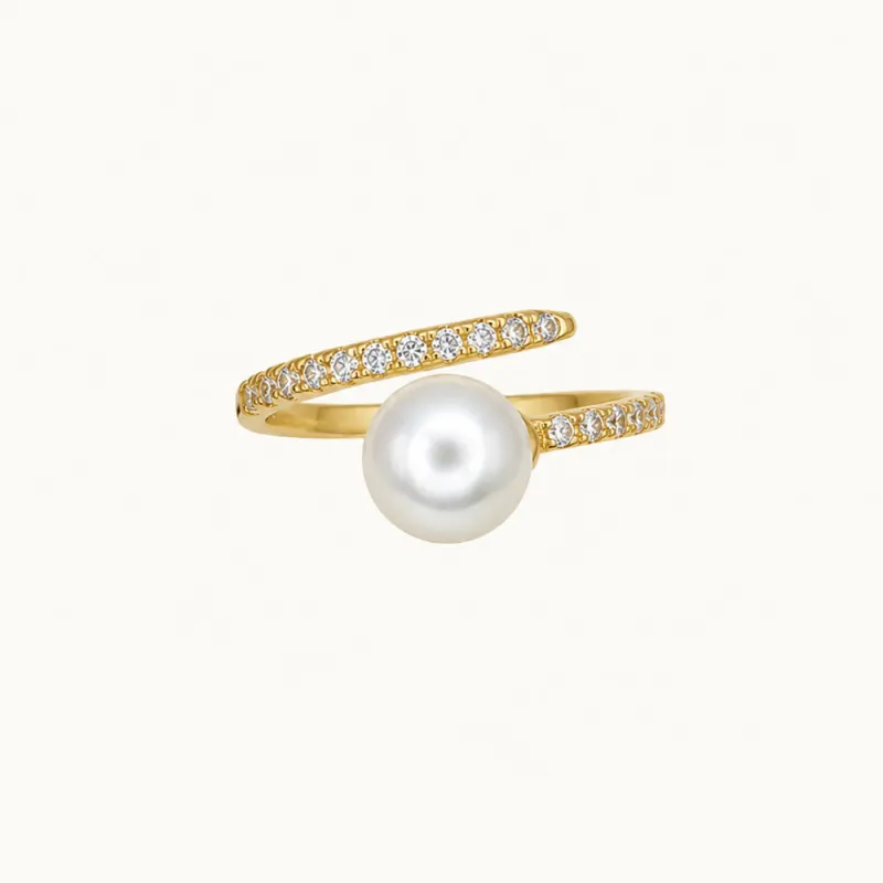 The Onde | Aurora Pearl Ring made by Crockett & Jones