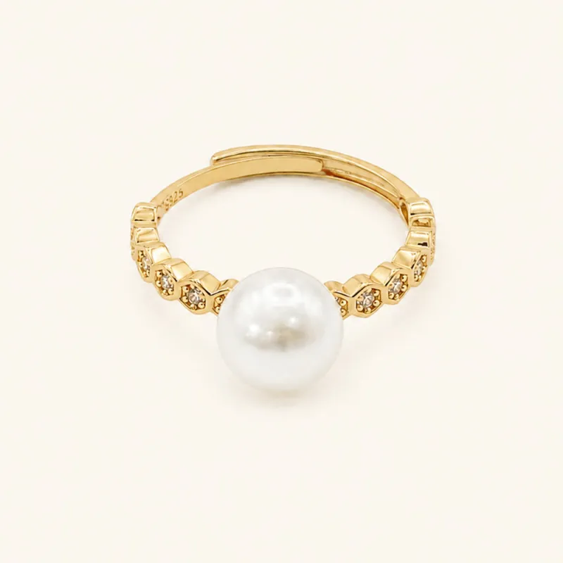 The Grace | Aurora Pearl Ring made by Crockett & Jones