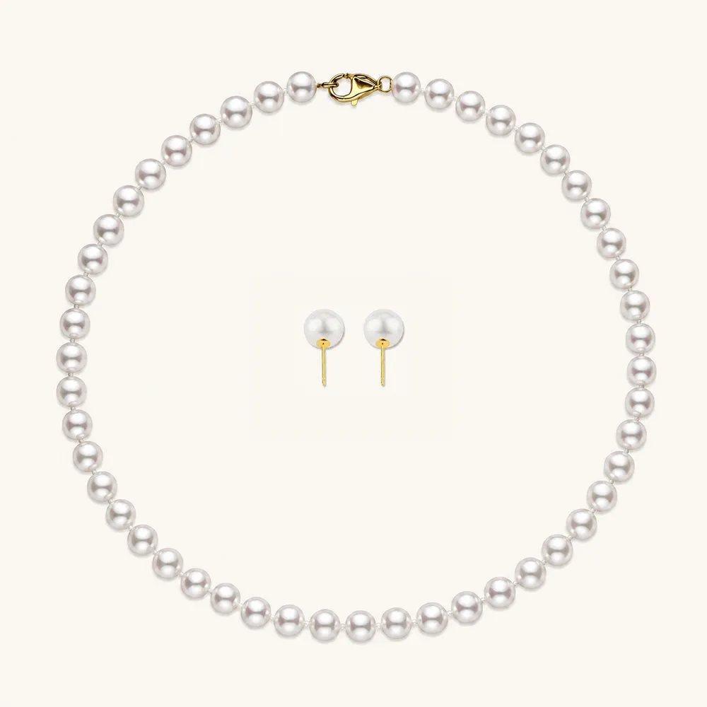 The Elegance | Aurora Pearl Necklace & Earrings Set sold by Jescojes