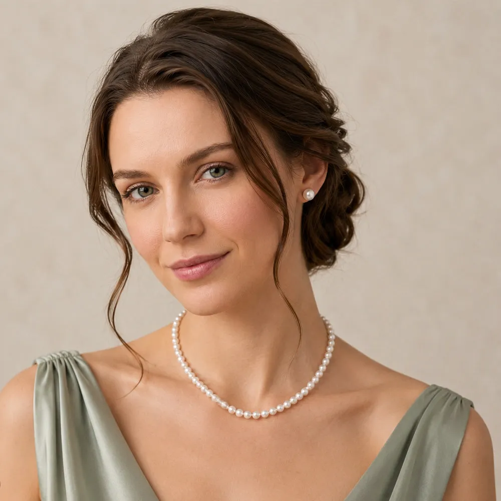 The Elegance | Aurora Pearl Necklace & Earrings Set sold by Jescojes product image thumbnail 3
