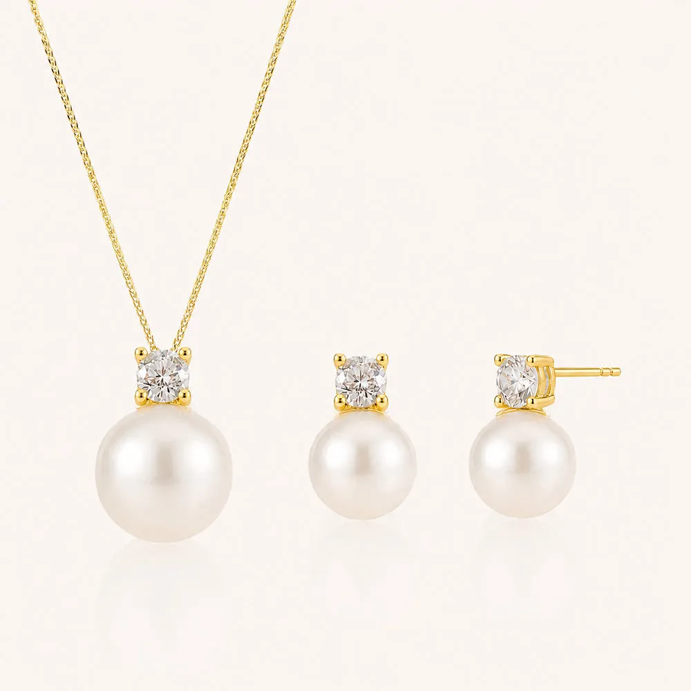 The Noble | Aurora Pearl Necklace & Earrings Set sold by Jescojes product image thumbnail 5