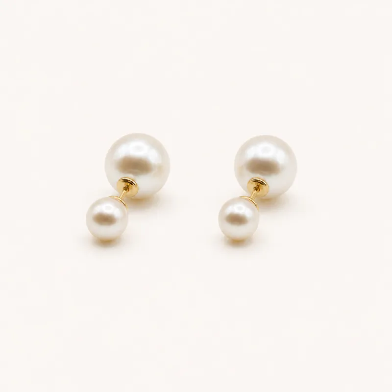 La Dualité | Aurora Pearl Stud Earrings made by Crockett & Jones