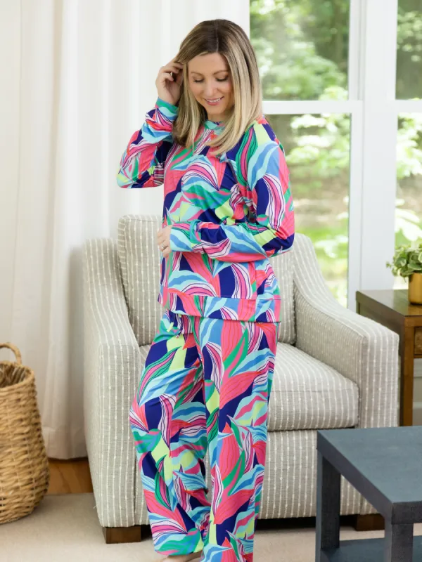 FINAL SALE - Women's Annie Pants Set | Cabana Hopping Blue sold by Mary Square