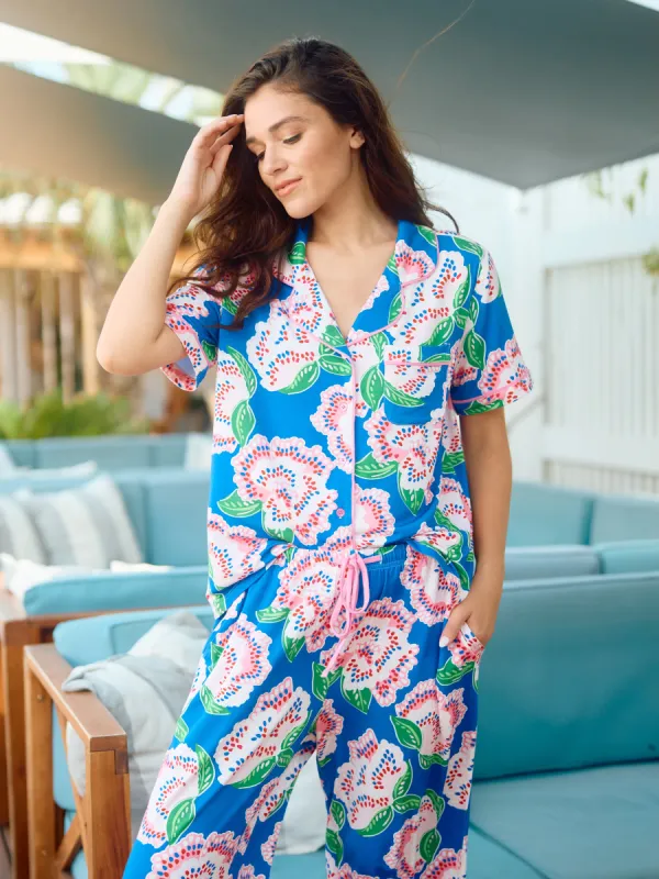 FINAL SALE - Women's Charlotte Pants Set | Petal Tango Blue sold by Mary Square