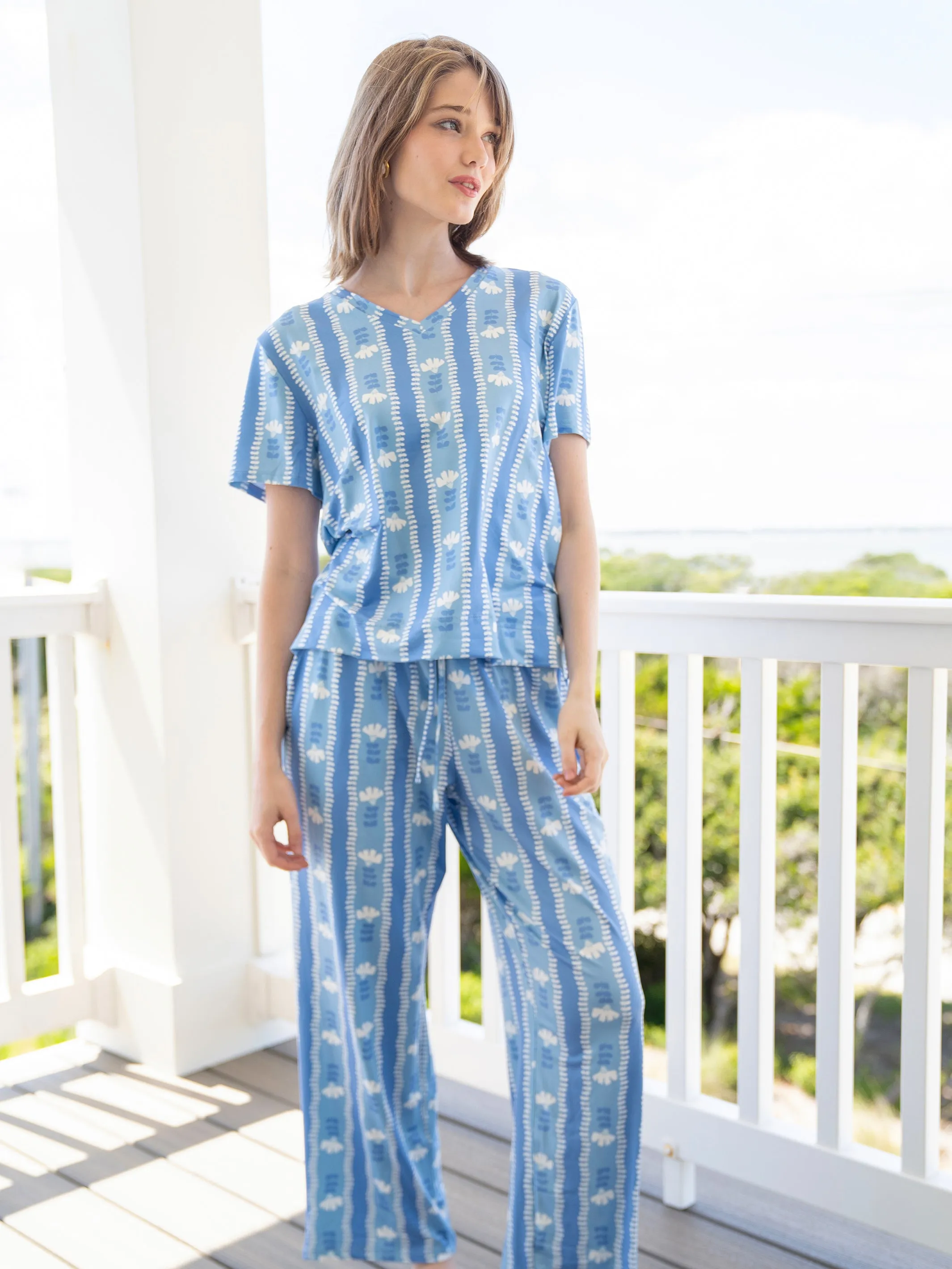 Women's Alli Pants Set | Stem Stripes Blue sold by Mary Square product image thumbnail 5