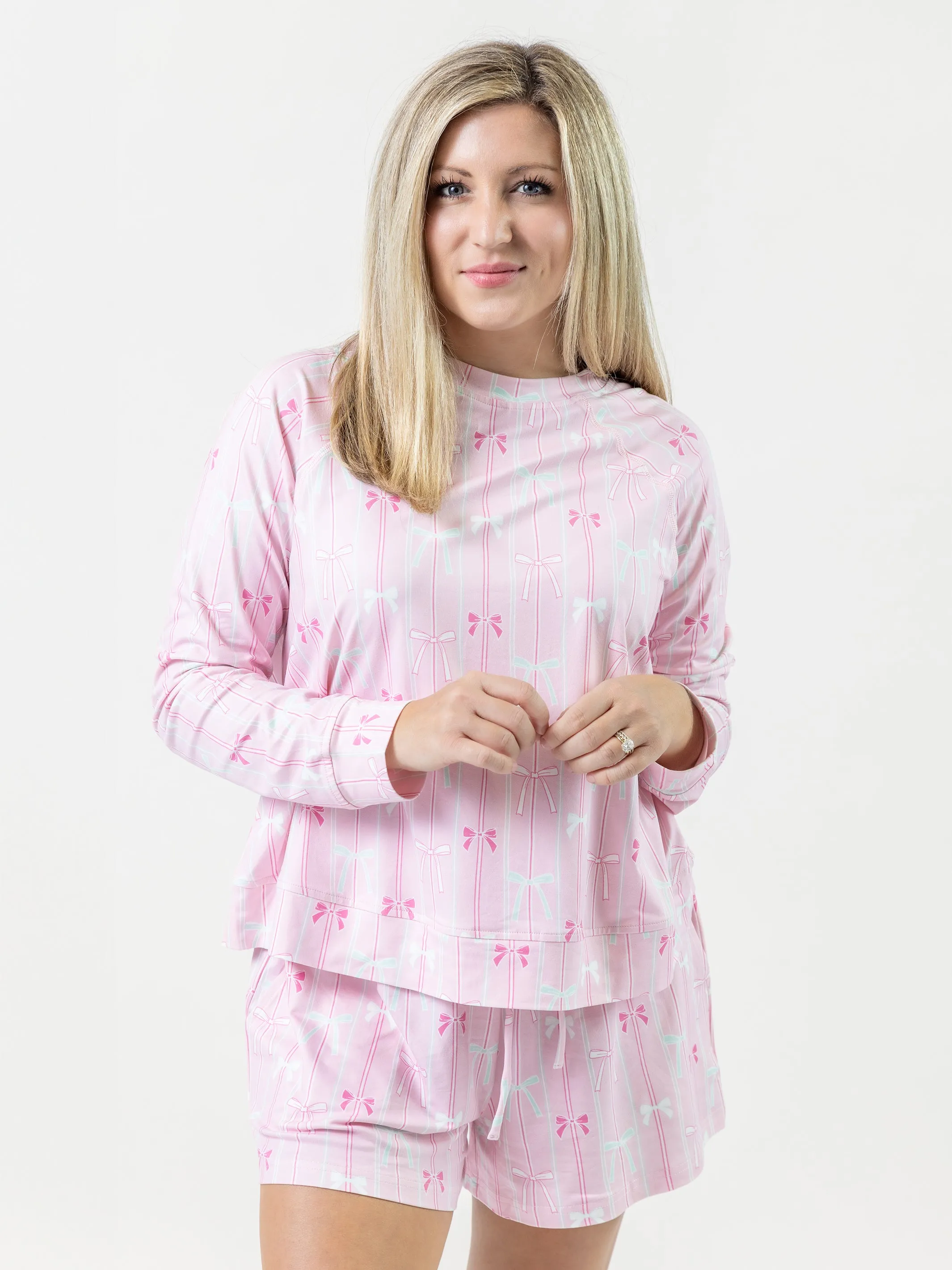 FINAL SALE - Women's Annie Shorts Set | All Wrapped Up Pink sold by Mary Square