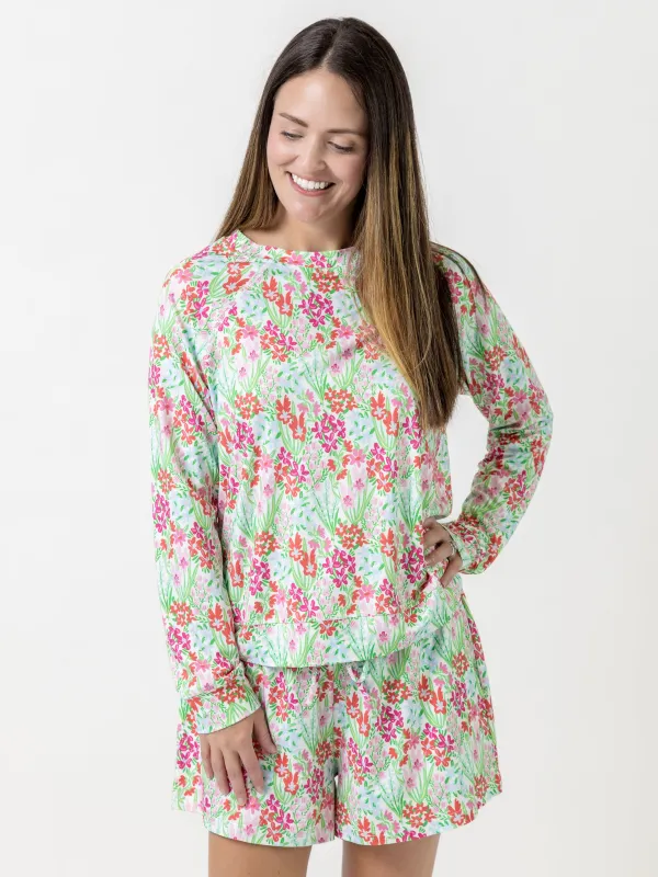 FINAL SALE - Women's Annie Shorts Set | Happy Blooms Pink sold by Mary Square