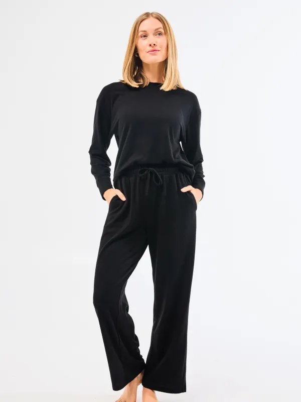 Sophie Wide Leg Pants Set | Black sold by Mary Square