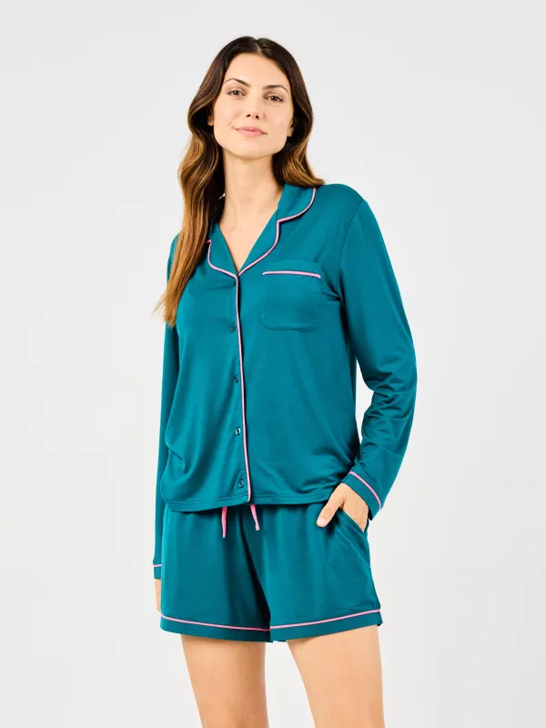 Women's Charlotte Top | Teal sold by Mary Square