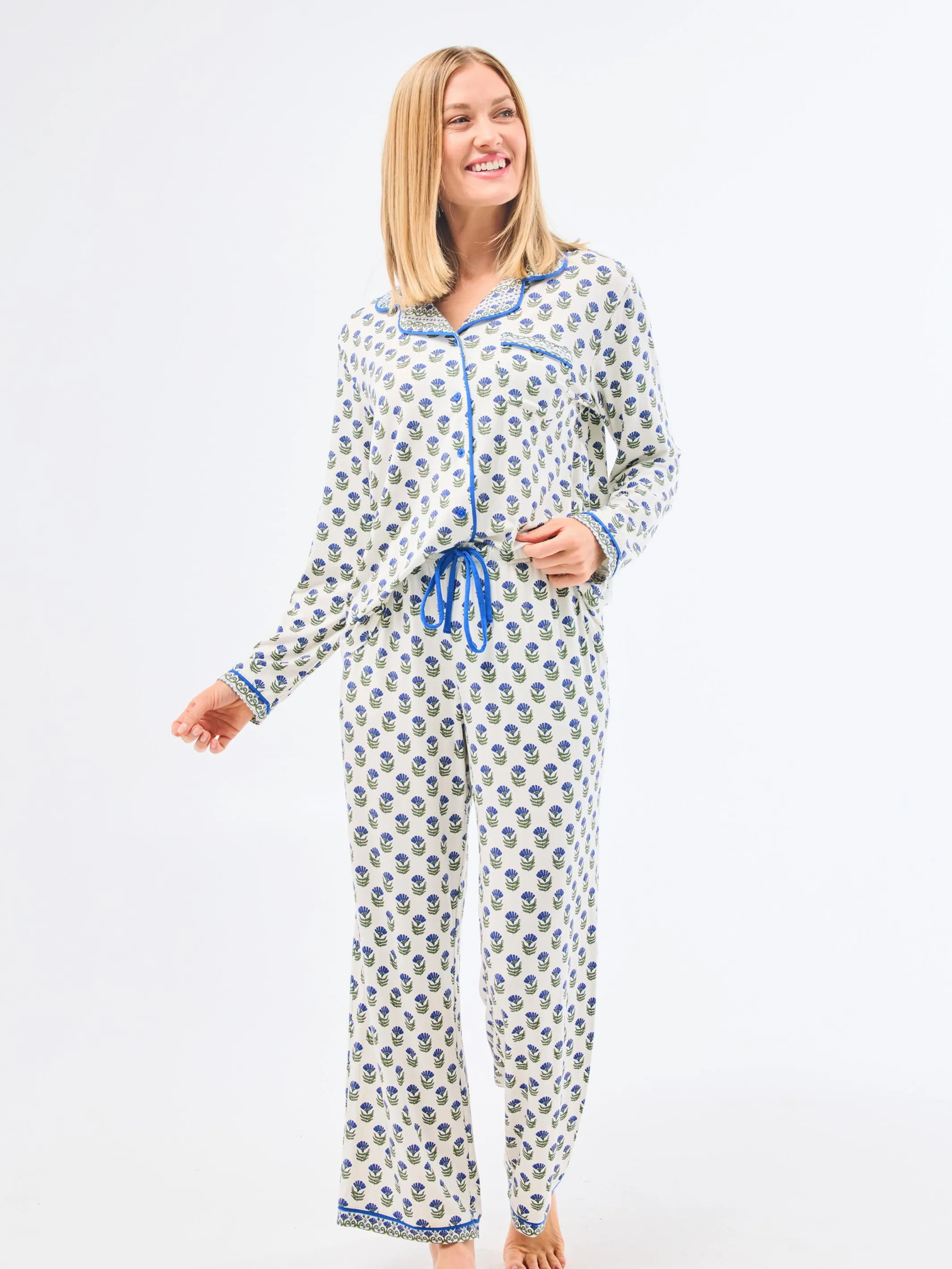 Women's Charlotte Pants Set | Floral Foulard Navy sold by Mary Square product image thumbnail 3
