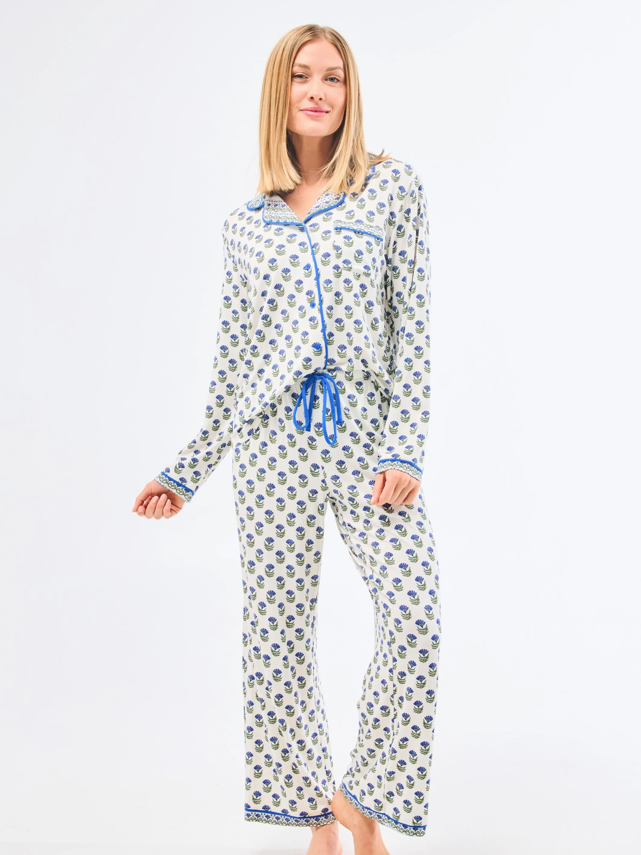 Women's Charlotte Pants Set | Floral Foulard Navy sold by Mary Square product image thumbnail 2