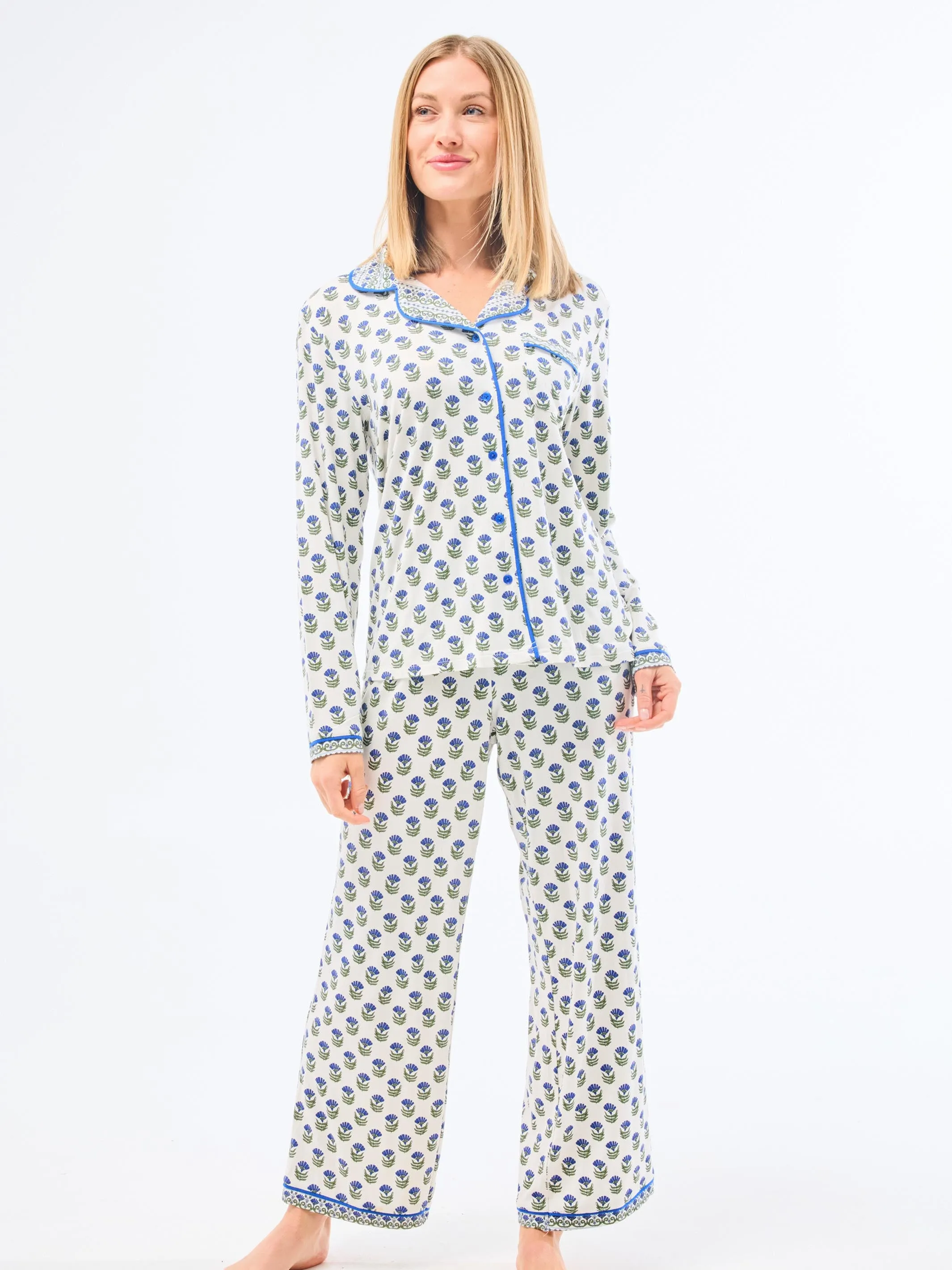 Women's Charlotte Pants Set | Floral Foulard Navy sold by Mary Square product image thumbnail 5