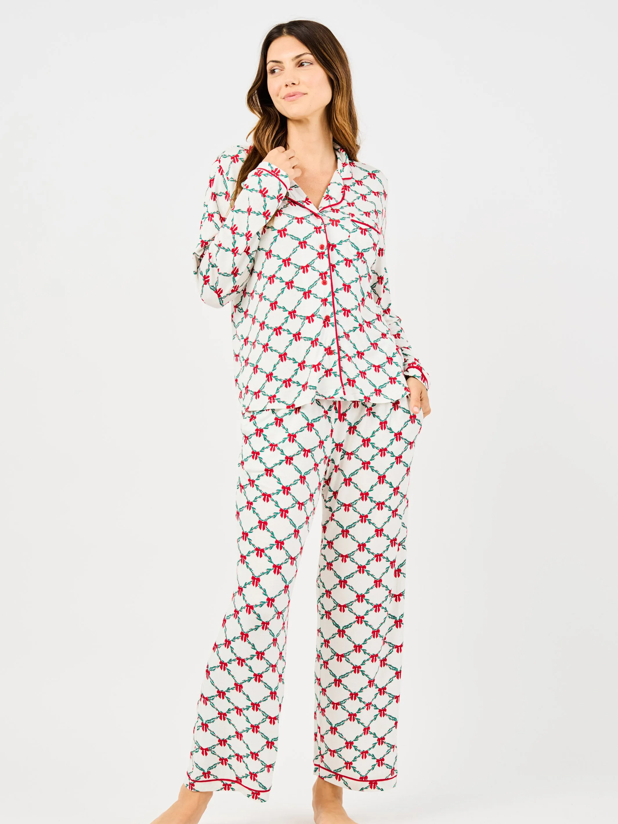 Women's Charlotte Pants Set | Holiday Trellis sold by Mary Square