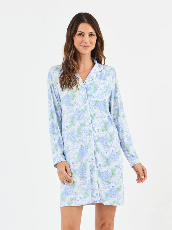 Women's Charlotte Nightshirt | Daisy Chain Blue sold by Mary Square